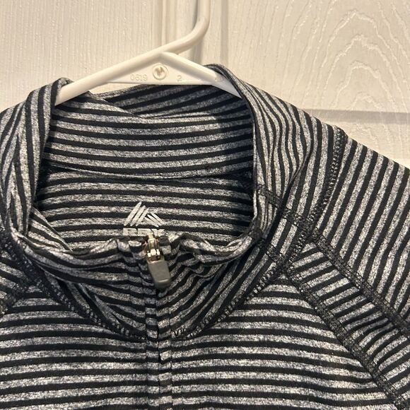 RBX Women’s Small Full Zip Lightweight‎ Activewear Jacket Black Gray Striped - Picture 5 of 8